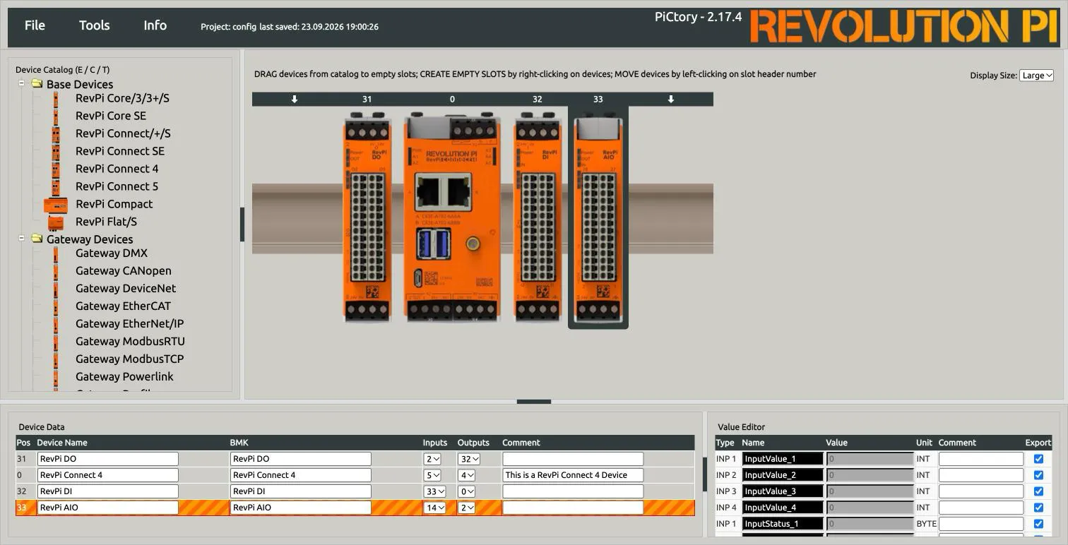 PiCtory with a configured rack
