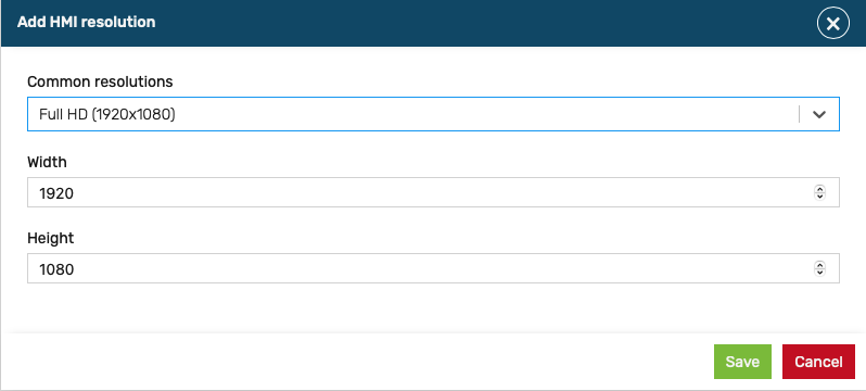 Add resolution dialog